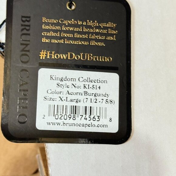 Bruno Capelo  Mens 7.5" 75/8 Straw Amish Hat X-Large Tan & Red Farmer Style - Picture 10 of 12